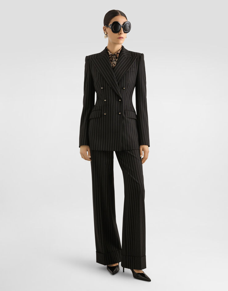 Dolce & Gabbana Pinstripe bi-stretch wool trousers Multicolor FTBM0TFRBC0