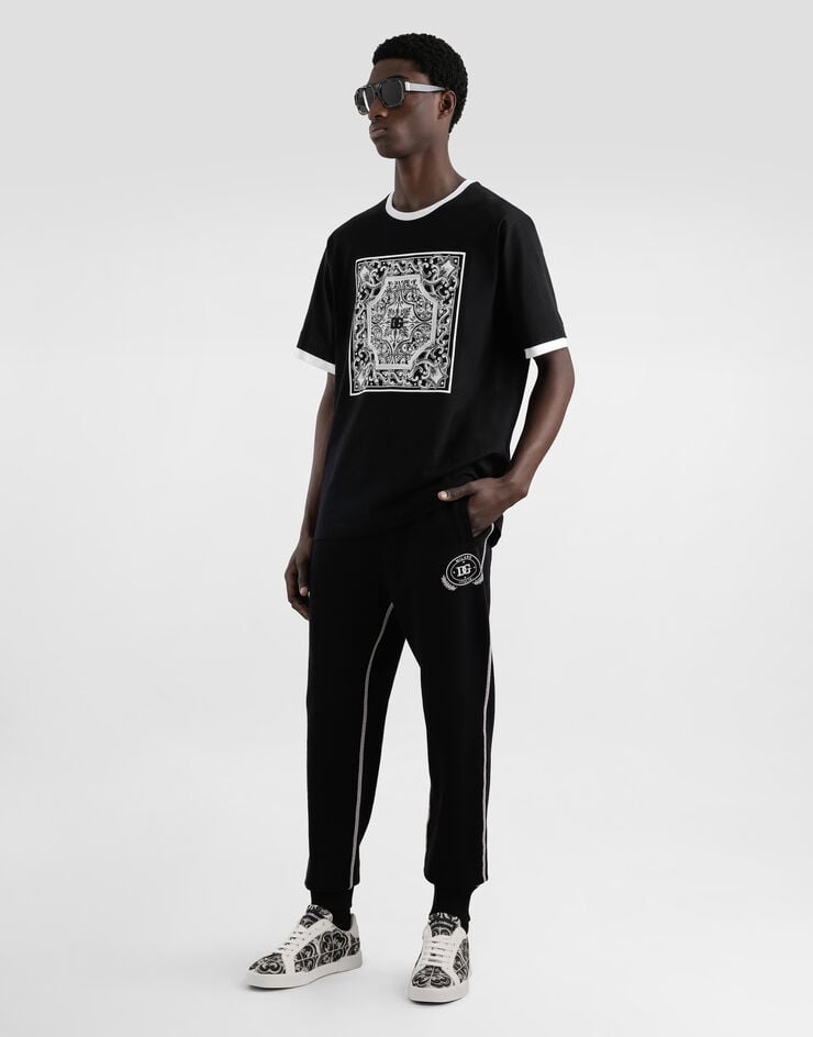 Dolce & Gabbana 刺绣与印花棉质 T 恤 黑 G8ST2ZG7O9T
