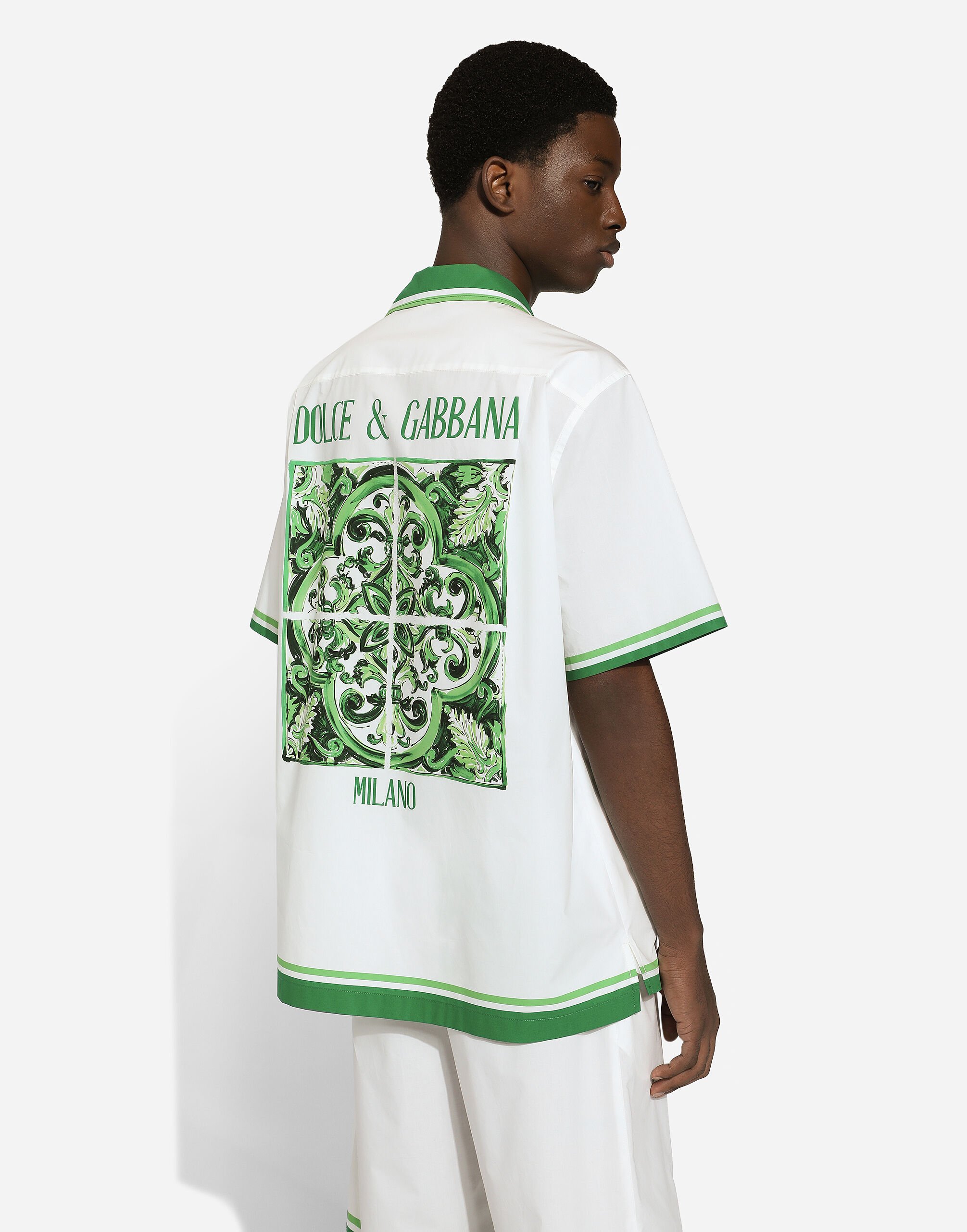 【関税＆送料込み】Dolce & Gabbana Short-Sleeved Majolica P Majolica-print short-sleeved t-shirt in Multicolor for Men