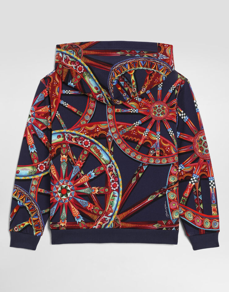 Dolce & Gabbana Carretto-print cotton hooded sweatshirt Multicolor L4JWNTHS7RF