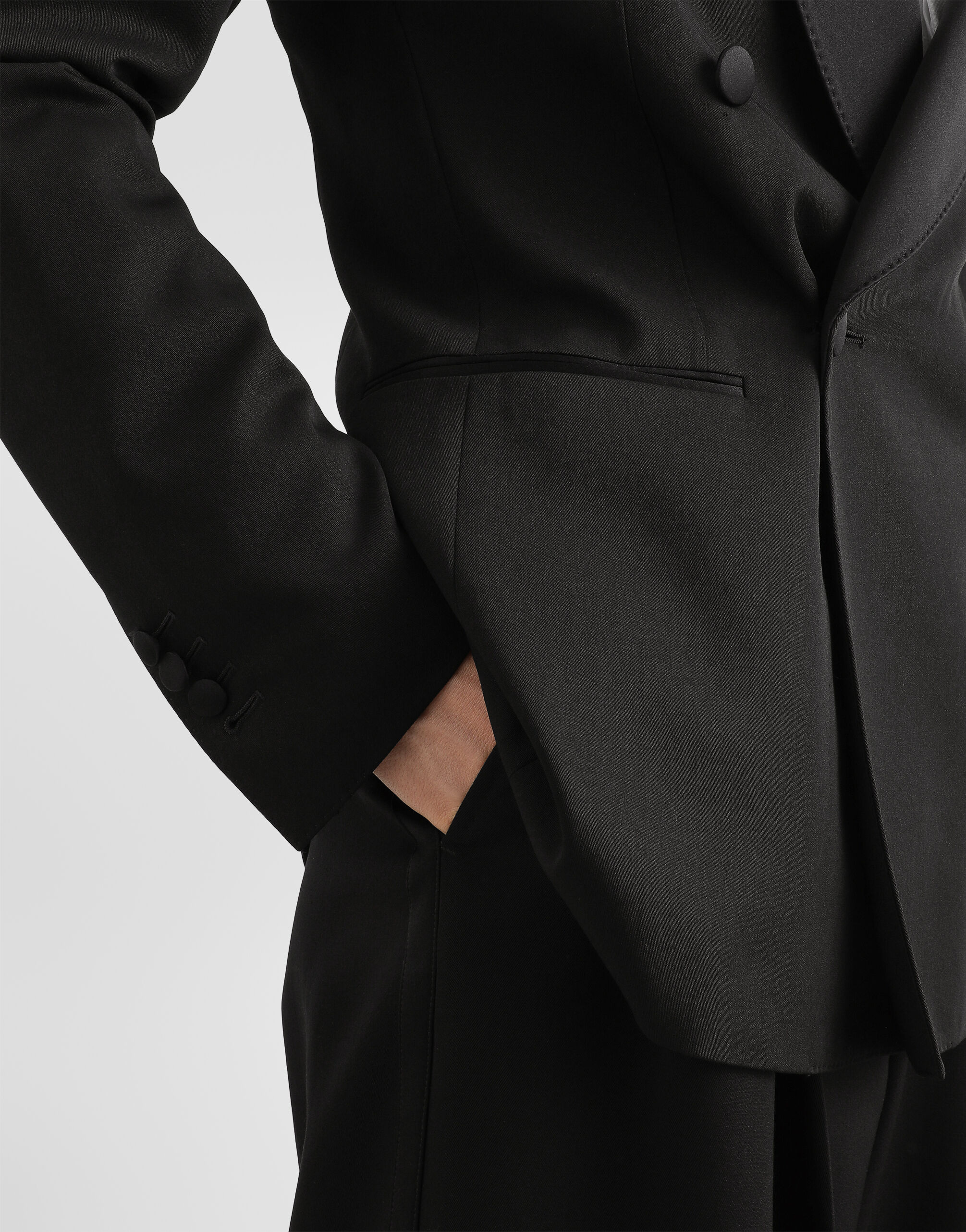 Double-breasted Tuxedo jacket in techno gabardine - thumbnail 5