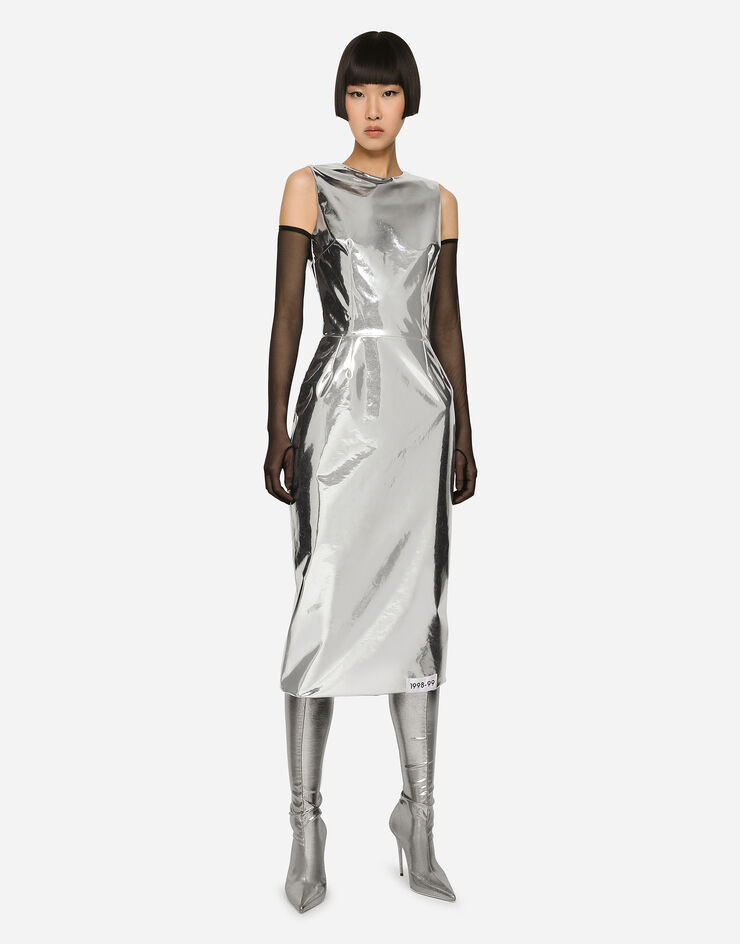 Dolce & Gabbana KIM DOLCE&GABBANA 层压平纹针织中长连衣裙 银 F6BDZTFUSY4