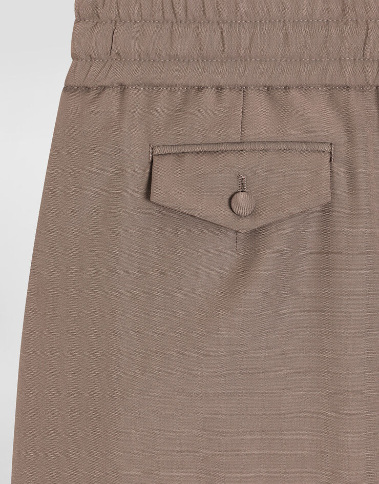 Dolce & Gabbana Wool poplin jogging trousers Brown GP1A3THU2BN