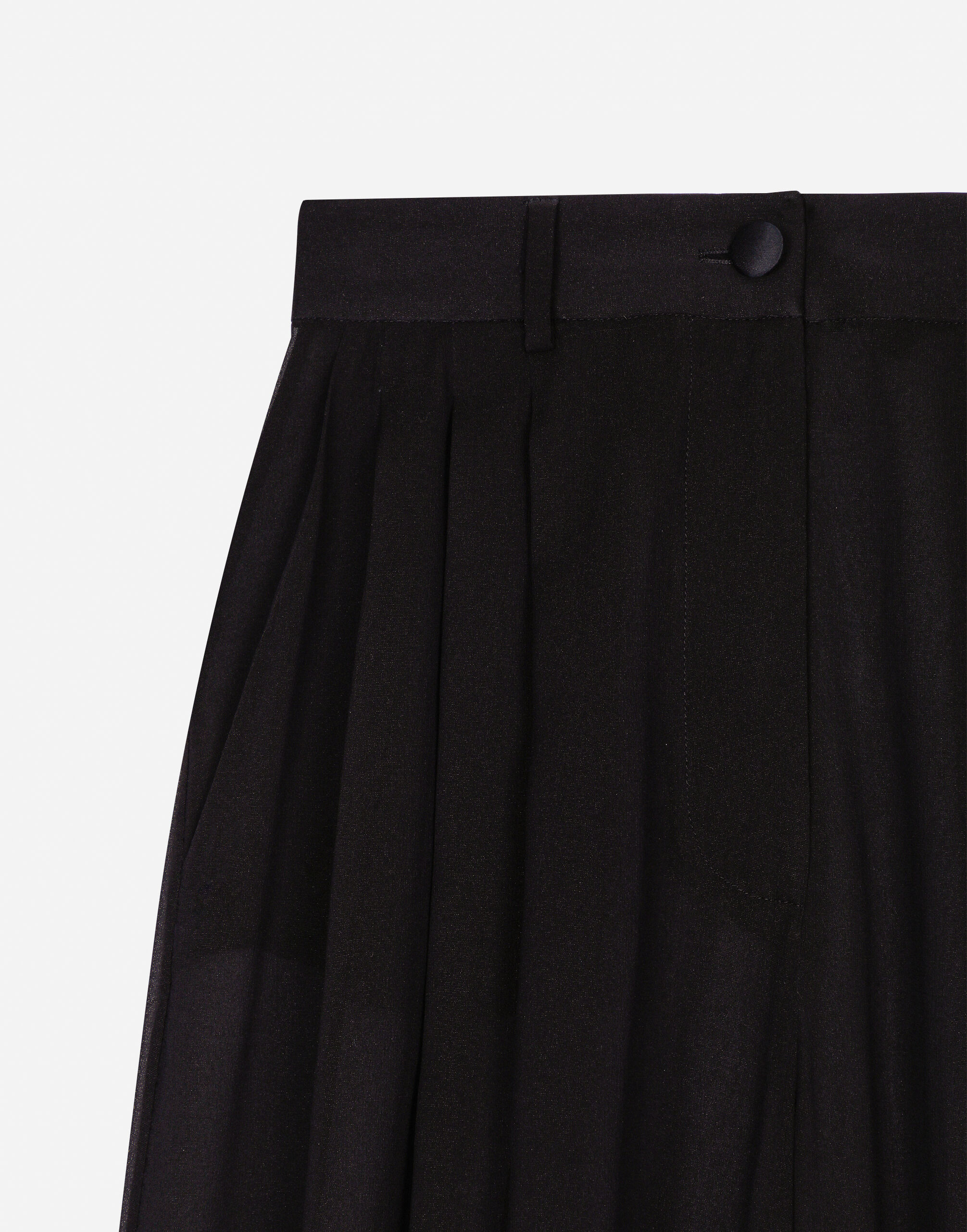 Silk chiffon wide-leg pants in Black for Women