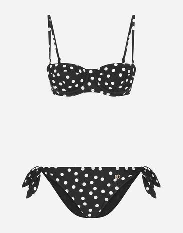 Dolce & Gabbana Bikini soutien-gorge balconnet avec imprimé à pois Imprimé O8C18JFSG8C