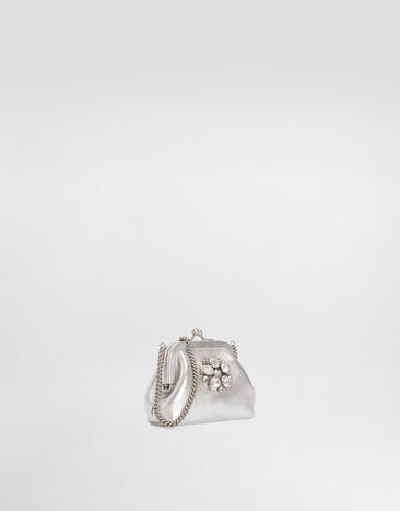 Dolce & Gabbana Tasche aus Metallic-Kalbsleder Silver EB0007AY812