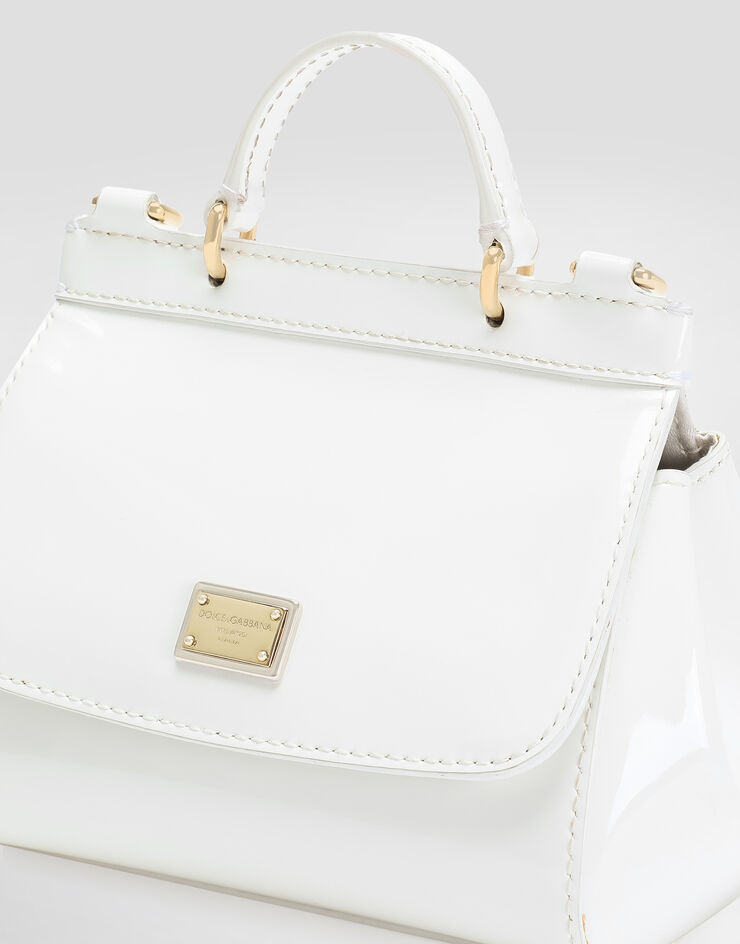 Dolce & Gabbana Minibolso Sicily de charol Blanco EB0003A1067
