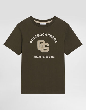 Dolce & Gabbana Jersey t-shirt with embroidered appliqué Grey L4JTJUG7PTQ