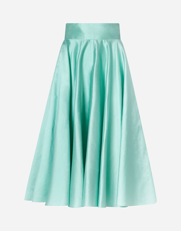 Dolce & Gabbana Long shantung skirt GRÜN WASSER F4BL8TFU1L5