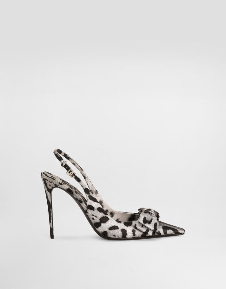 Dolce & Gabbana Leopard-print satin slingbacks Print CG0844A6Q83