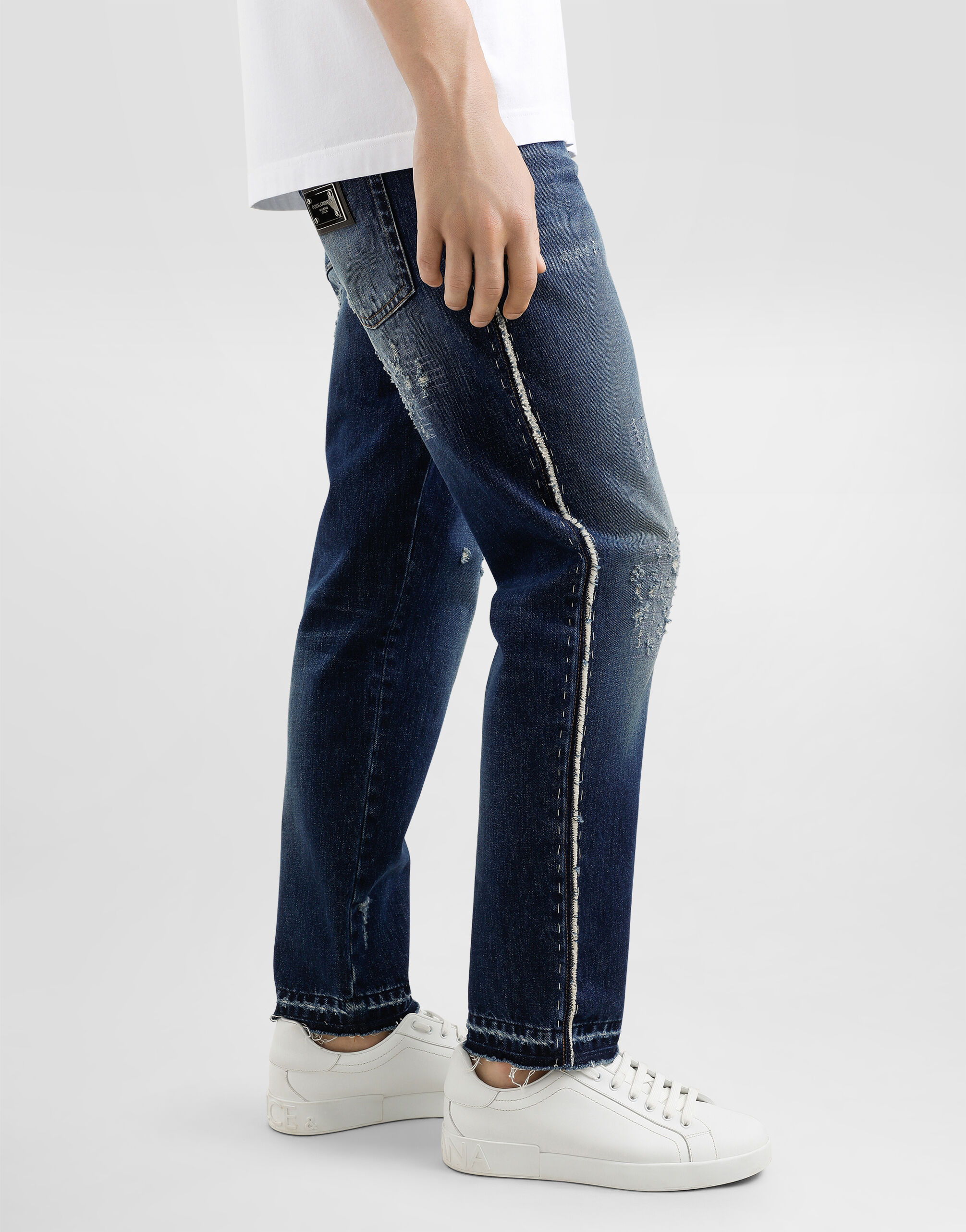 Dolce & Gabbana 14 Classic Distressed Denim Pants Low Rise
