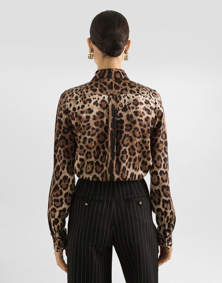 Dolce & Gabbana Leopard-print satin shirt Print F5S48TFS1GT