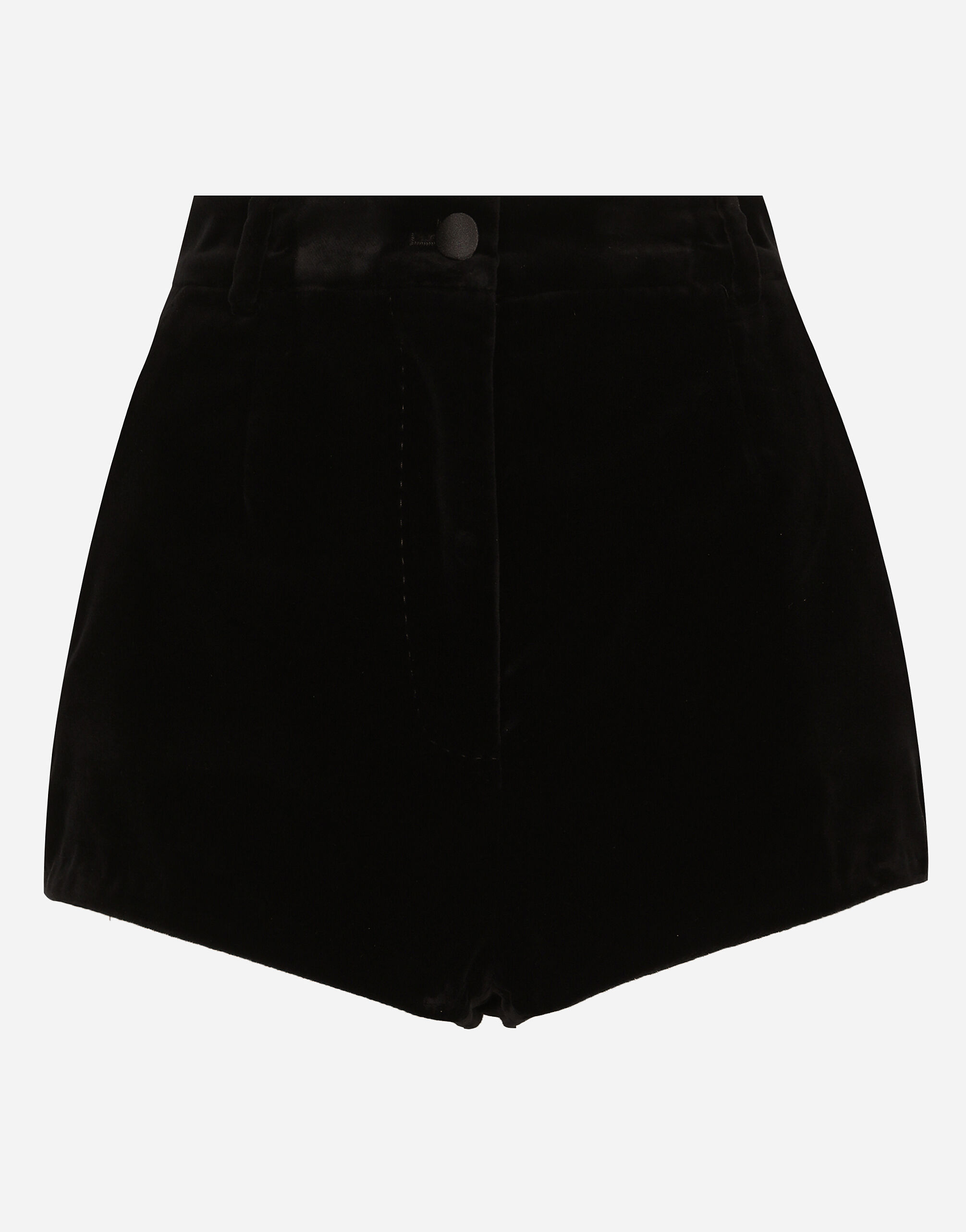 Velvet high-waisted tuxedo panties in Black for Women