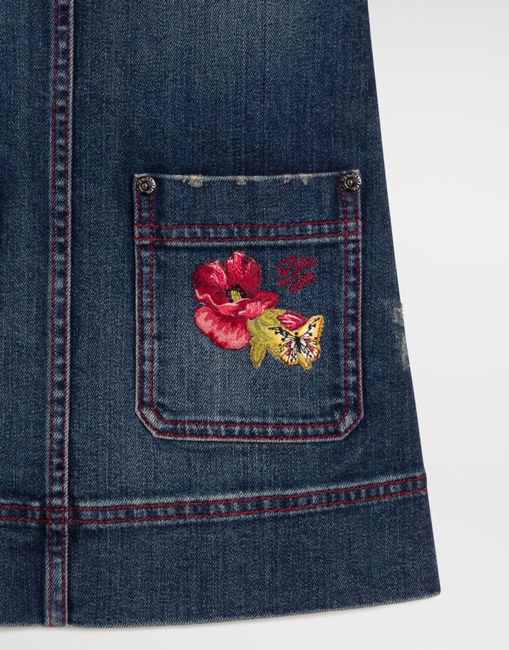 Dolce & Gabbana Denim dungarees with patch Dolce & Gabbana Denim dungarees with patch L53DW0LDE26