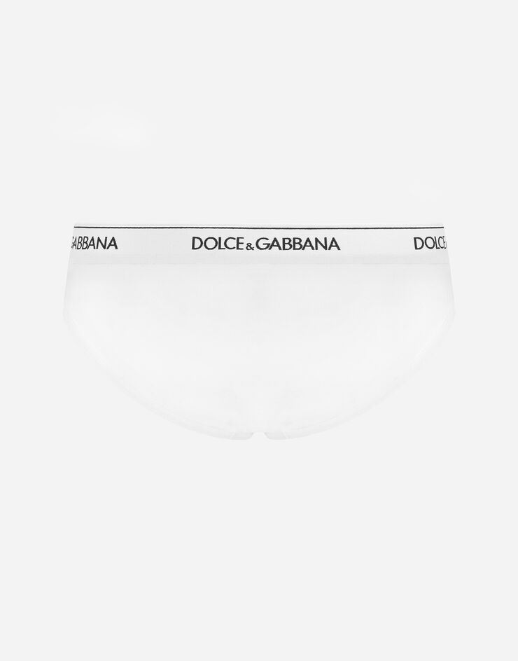 Dolce & Gabbana حزمة عدد اثنين من شورت قطني مرن متوسط الارتفاع أبيض M9C03JONN95