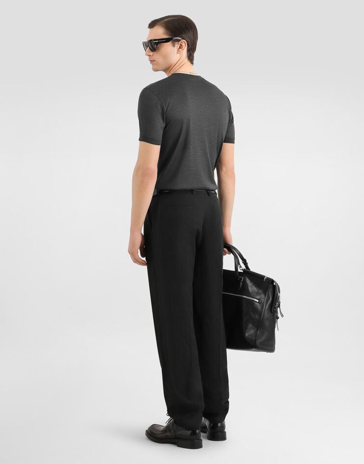 Dolce & Gabbana Футболка из шелка Grey G8ST1TG7P0F