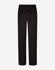 Dolce & Gabbana Ocelot-design silk jacquard jogging pants Black GWZXMTFJBAJ