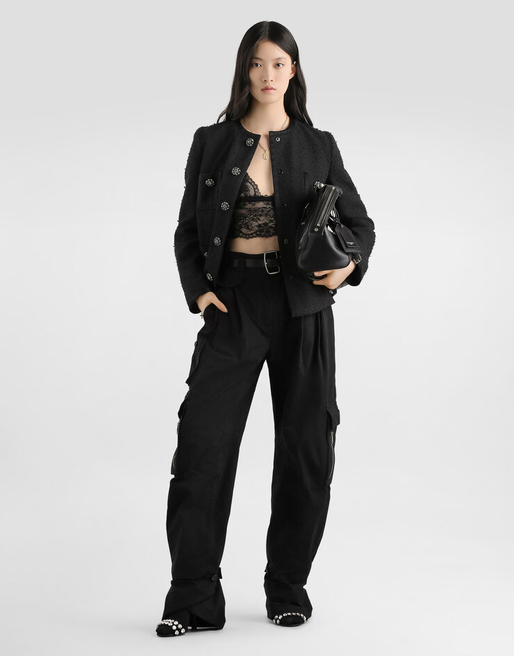 Dolce & Gabbana Rachel basketweave jacket Black F29V8ZHUMWJ