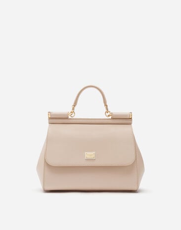 Dolce & Gabbana Medium Sicily handbag in dauphine leather  Brown BB6002A1001