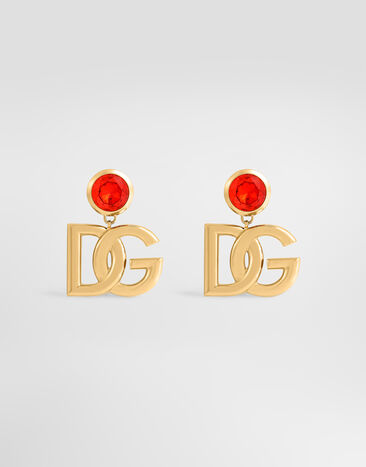 Dolce & Gabbana Clip earrings with logo Orange WER6M1W1111