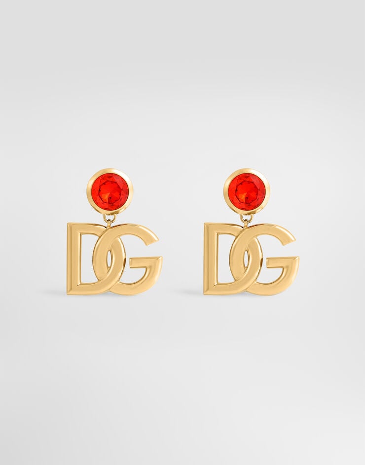 Dolce & Gabbana Clip earrings with logo Orange WER6M1W1111