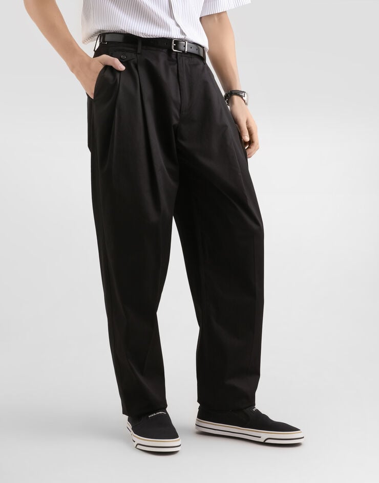Dolce & Gabbana Cotton gabardine trousers Black GP1B9TFUFJR