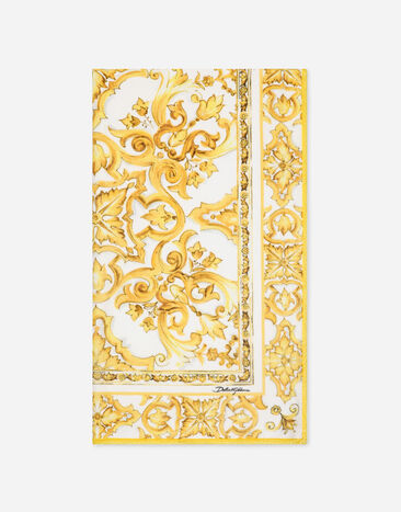 Dolce & Gabbana Terry beach towel with yellow majolica print Print L5J838ON03W