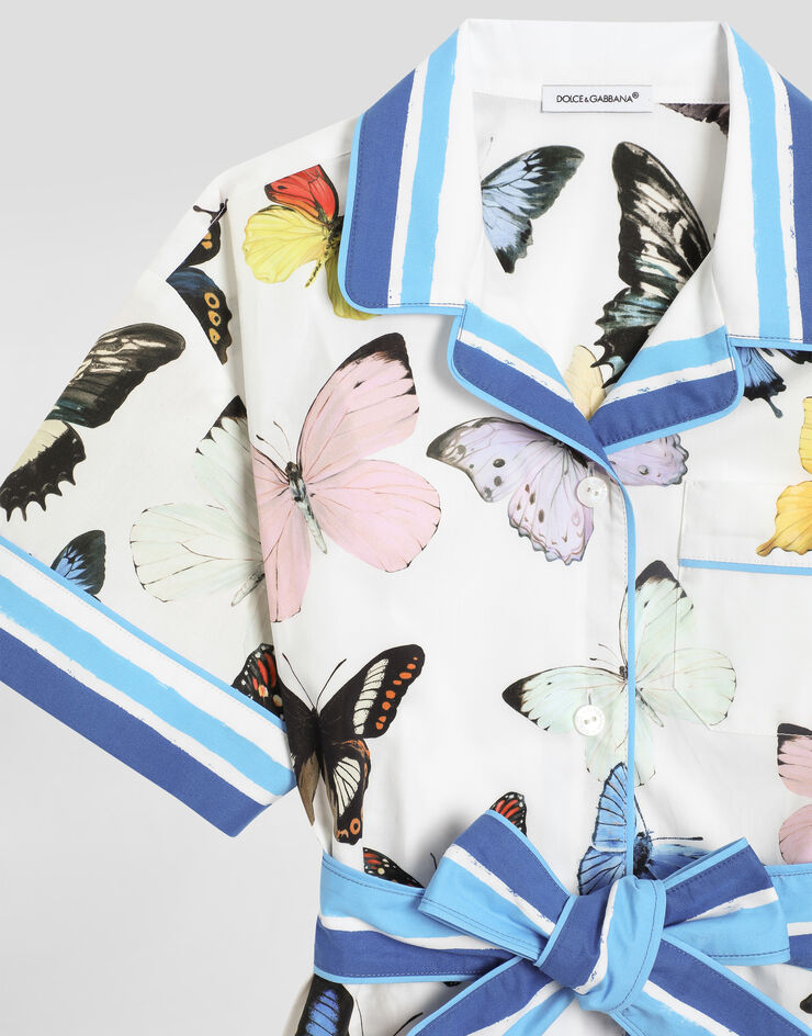 Dolce & Gabbana Poplin shirt with butterfly print Print L55S65FI5KS