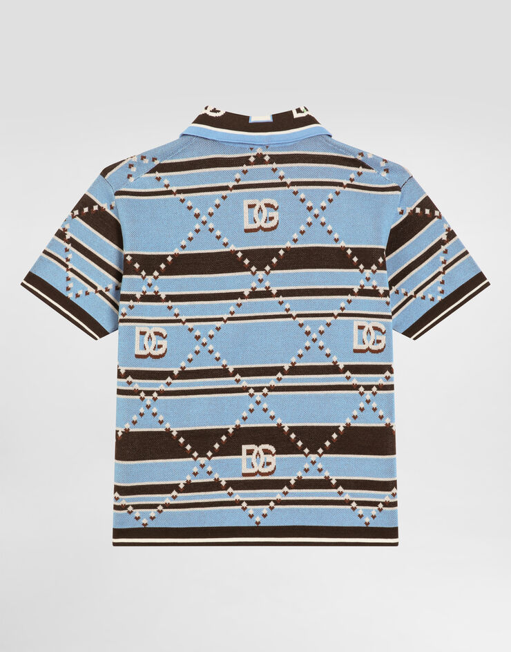Dolce & Gabbana Striped jacquard polo shirt Multicolor L4KWH4JBCHG