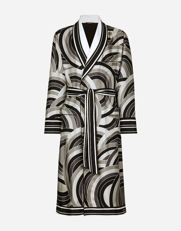 Dolce & Gabbana Printed silk twill robe Imprima G0936THI1QS