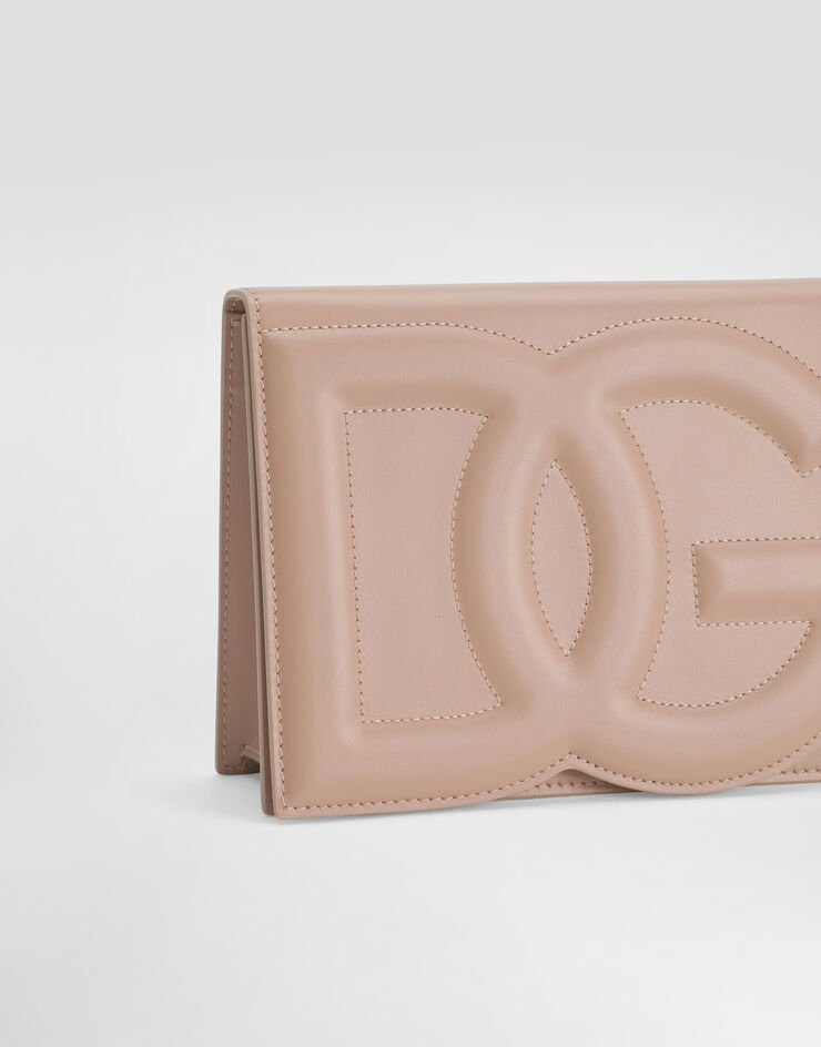 Dolce & Gabbana Borsa DG Logo Bag a tracolla in pelle di vitello Cipria BB7287AW576