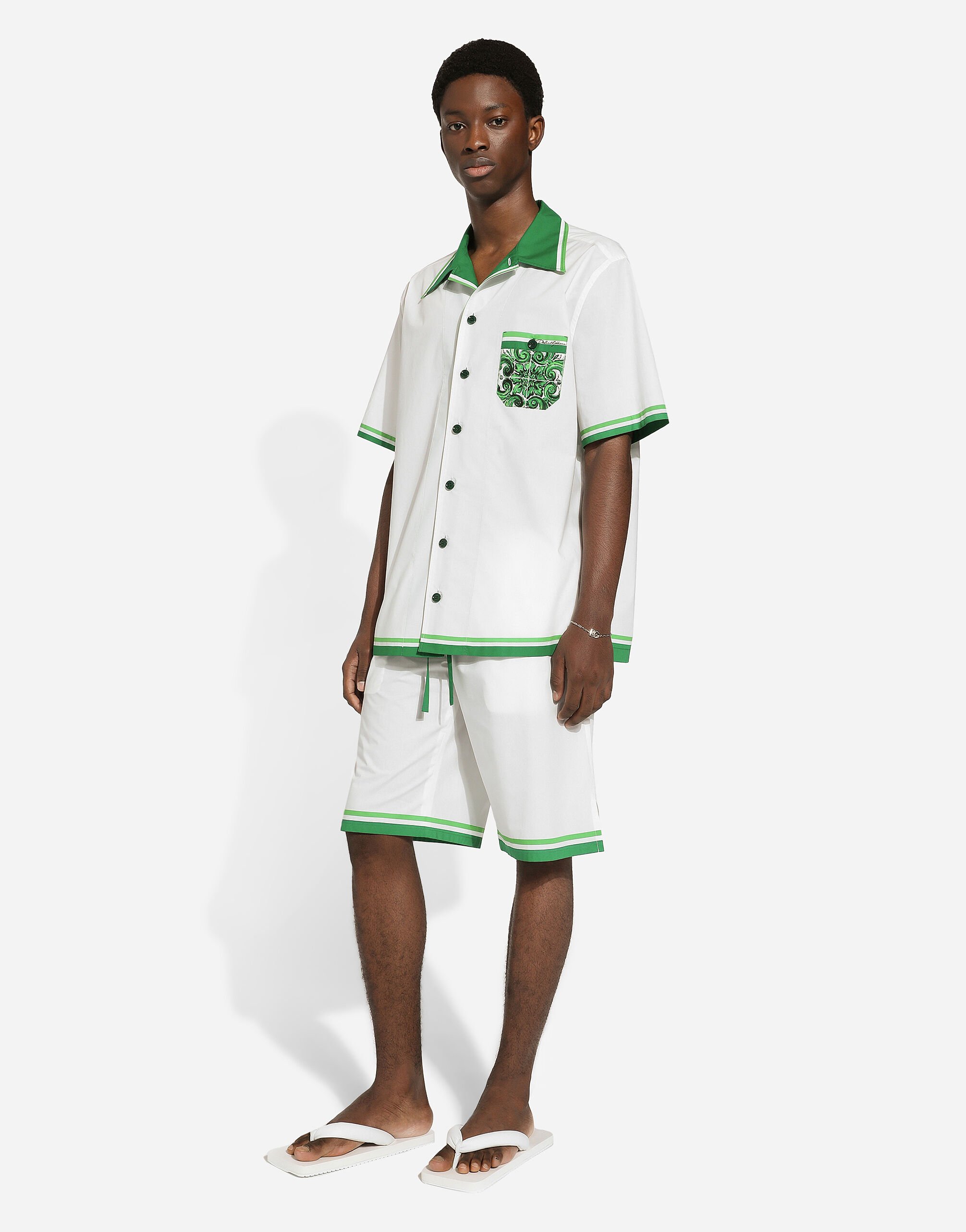 激安通販サイト 人気 shorts jogging Poplin with Men for Print in print majolica パンツ