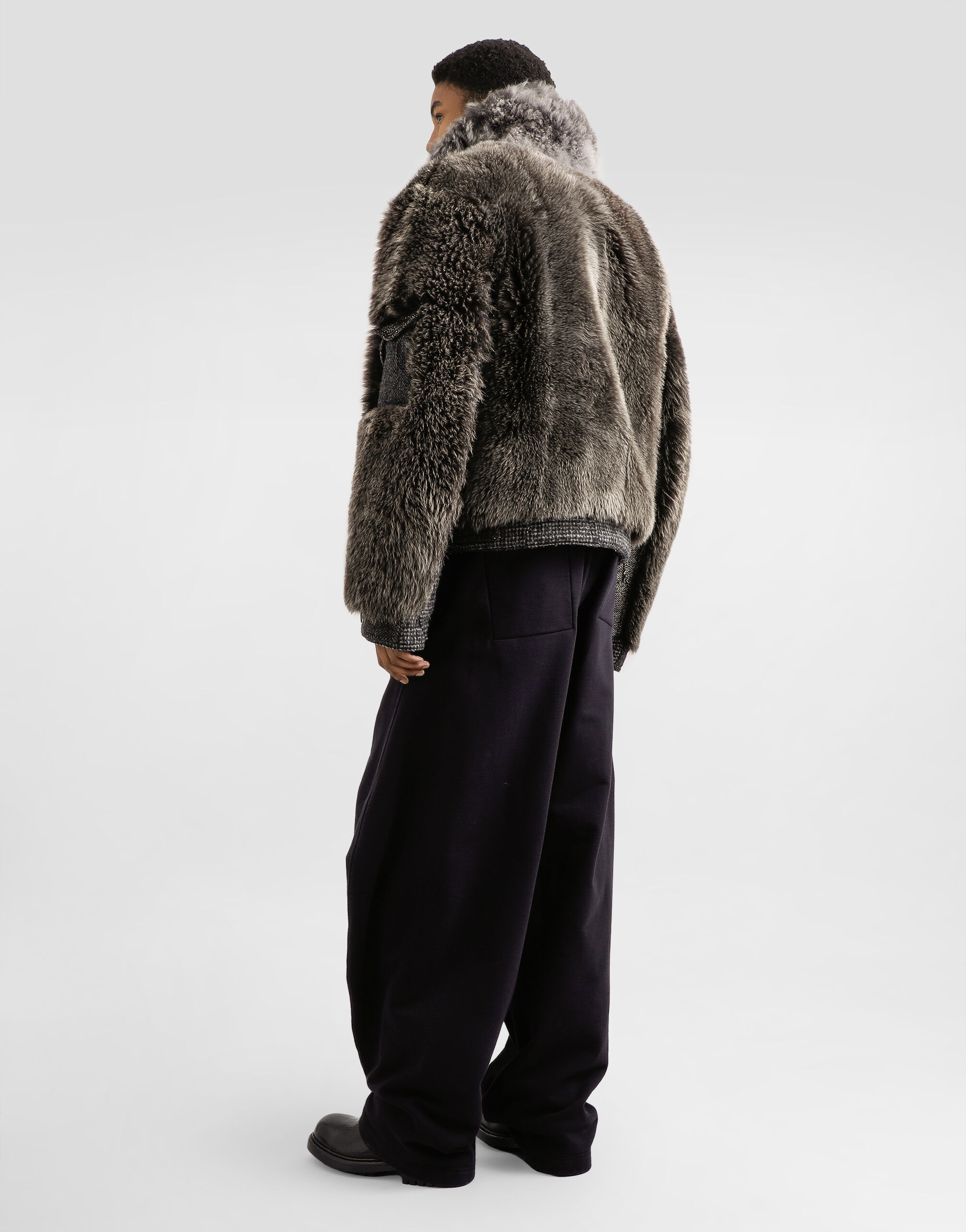 Single-breasted shearling coat in Brown for Men | Dolce&Gabbana® Single-breasted shearling coat in Brown for Men | Dolce&Gabbana®