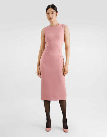 Dolce & Gabbana Wool crepe sheath longuette dress Multicolor F6GASTFU2L8