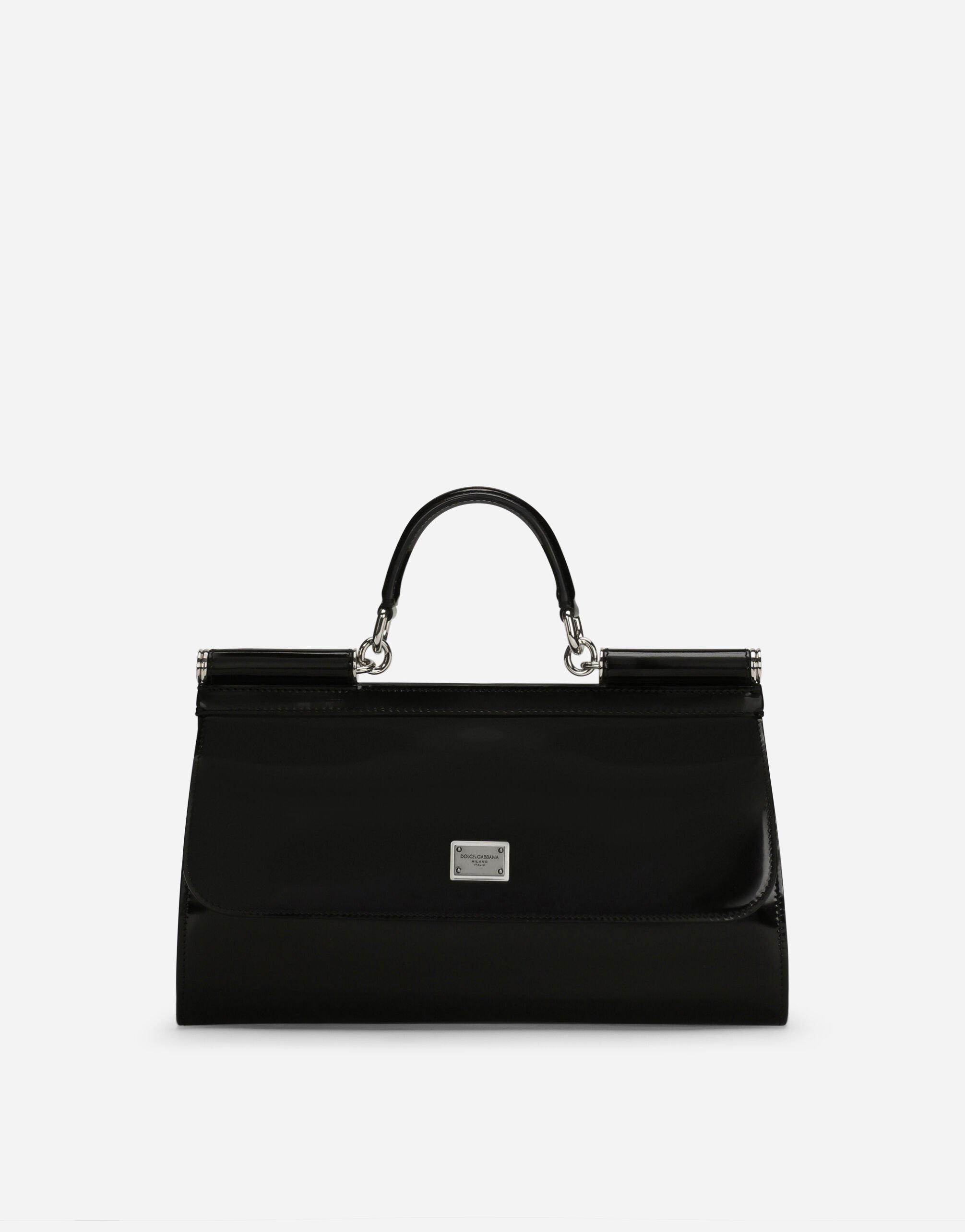 Dolce & Gabbana KIM DOLCE&GABBANA Polished calfskin Sicily bag Black VG6187VN187