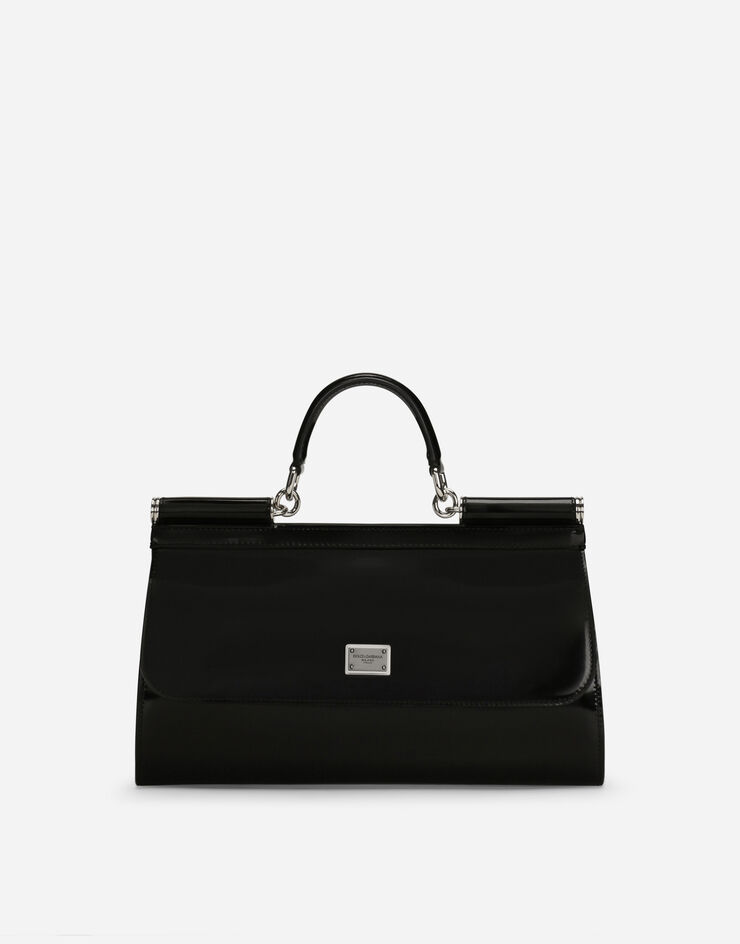 Dolce & Gabbana KIM DOLCE&GABBANA Polished calfskin Sicily bag Black BB7465AI413