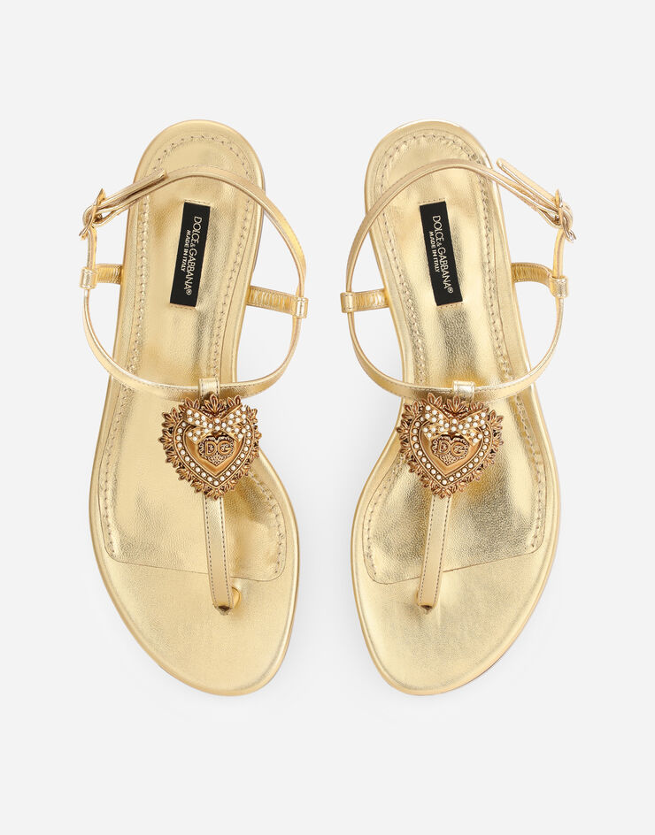 Dolce & Gabbana Zehenstegsandale Devotion aus nappaleder GOLD CQ0353A1016