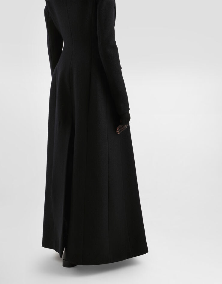 Dolce & Gabbana Double-breastedwool coat Black F0W5KTHU2AX