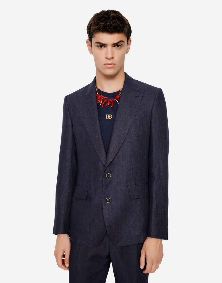 Dolce & Gabbana Chaqueta Sicilia de lino Azul G2QS6TFU4LF