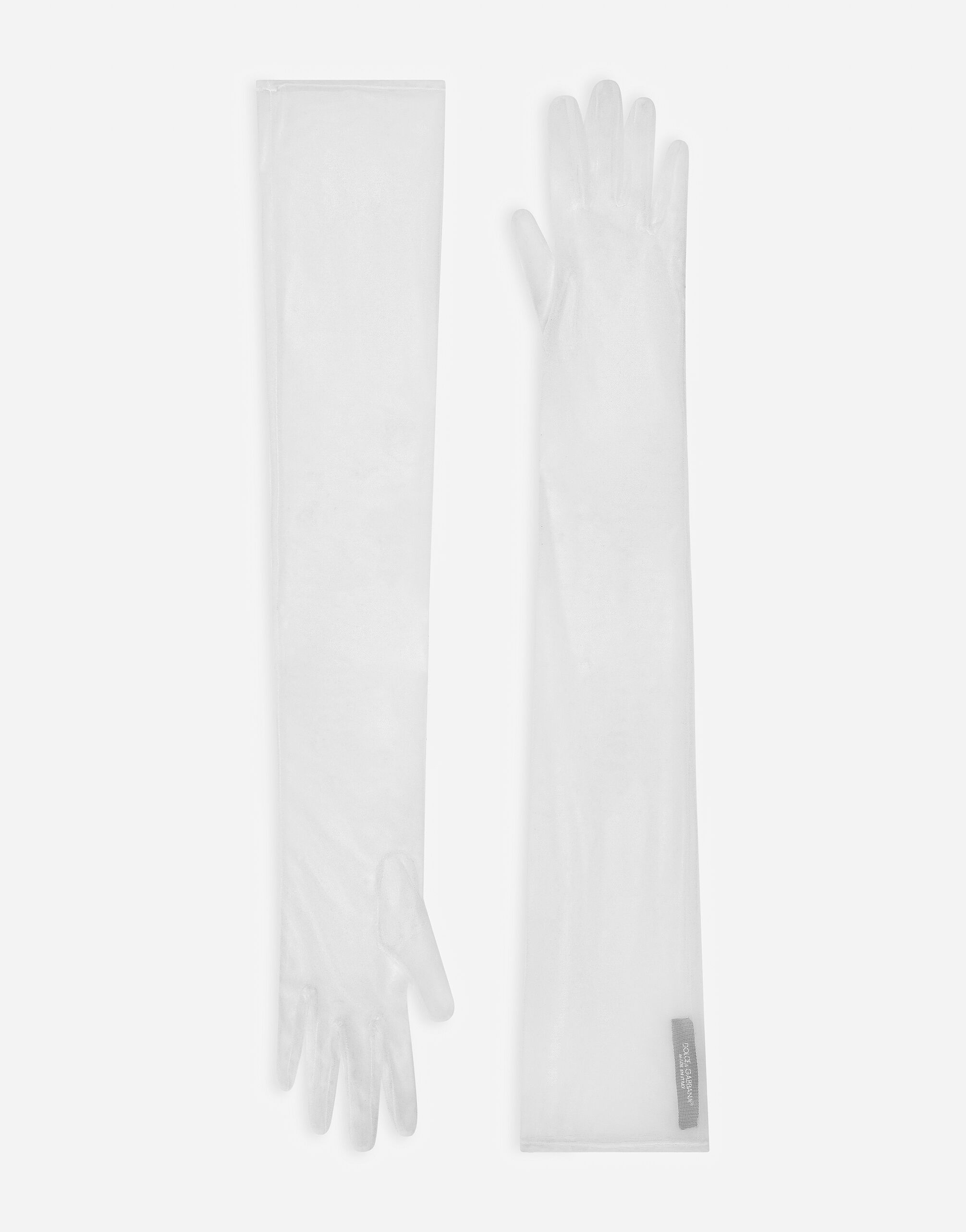 Dolce & Gabbana Long tulle gloves White BE1336AZ831