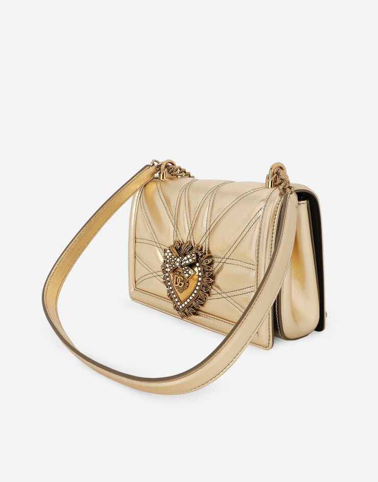 Dolce & Gabbana Mittelgroße Tasche Devotion aus Matelassé-Nappaleder Gold BB7158AD776