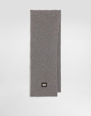 Dolce & Gabbana Ribbed knit scarf Grey LBKAH3JGMBJ