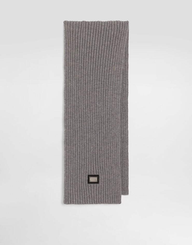 Dolce & Gabbana Ribbed knit scarf Grey LBKAH3JGMBJ