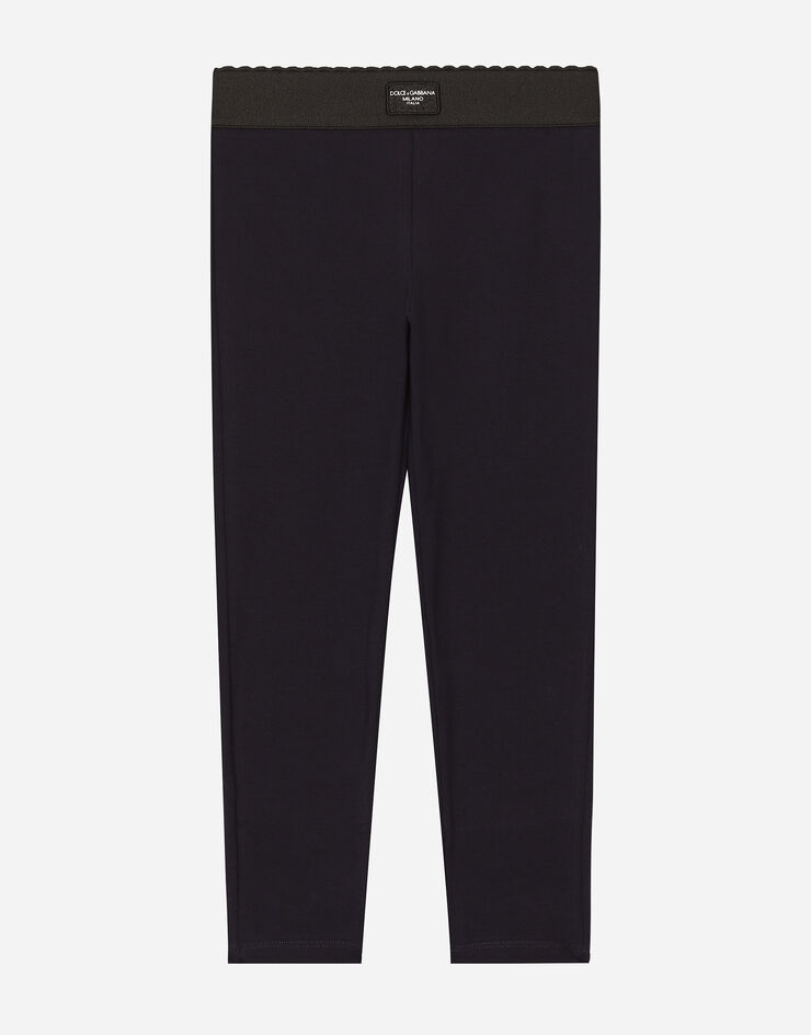 Dolce & Gabbana Interlock leggings with branded tag Blue L5JP3JG7NOH