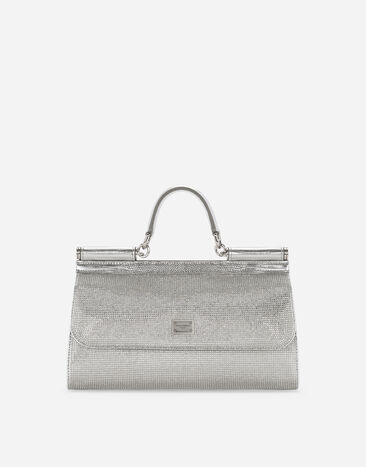 Dolce & Gabbana  Bolso Sicily de raso y strass termoadhesivos Plateado BB7465AN241