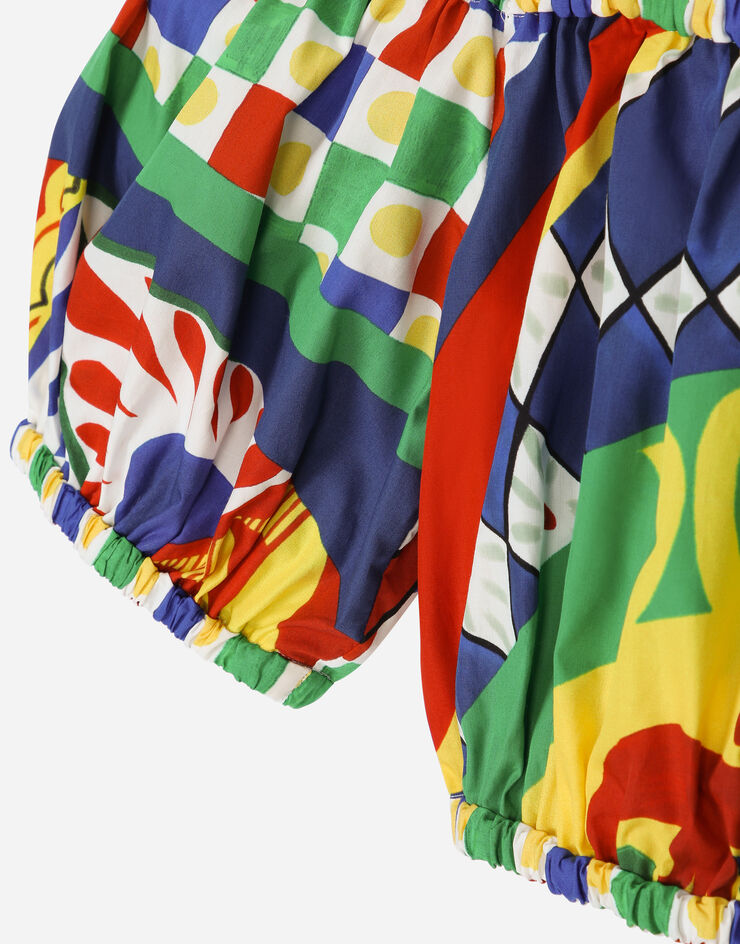 Dolce&Gabbana Carretto-print poplin crop top Multicolor F755RTFI5G1