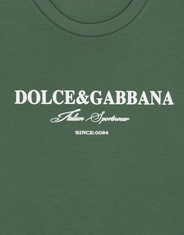 Dolce & Gabbana T-Shirt aus Baumwolle mit Logoprint Mehrfarbig G8RN8TG7NXX
