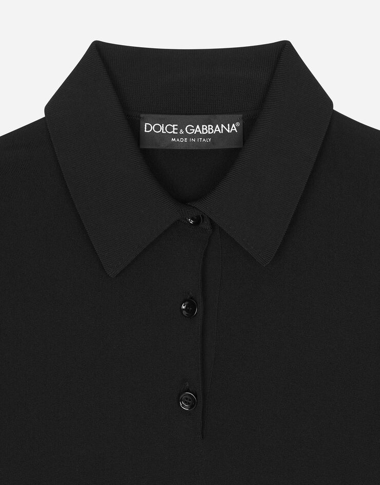 Dolce & Gabbana Джемпер-поло из вискозы черный FXE03TJBMQ3