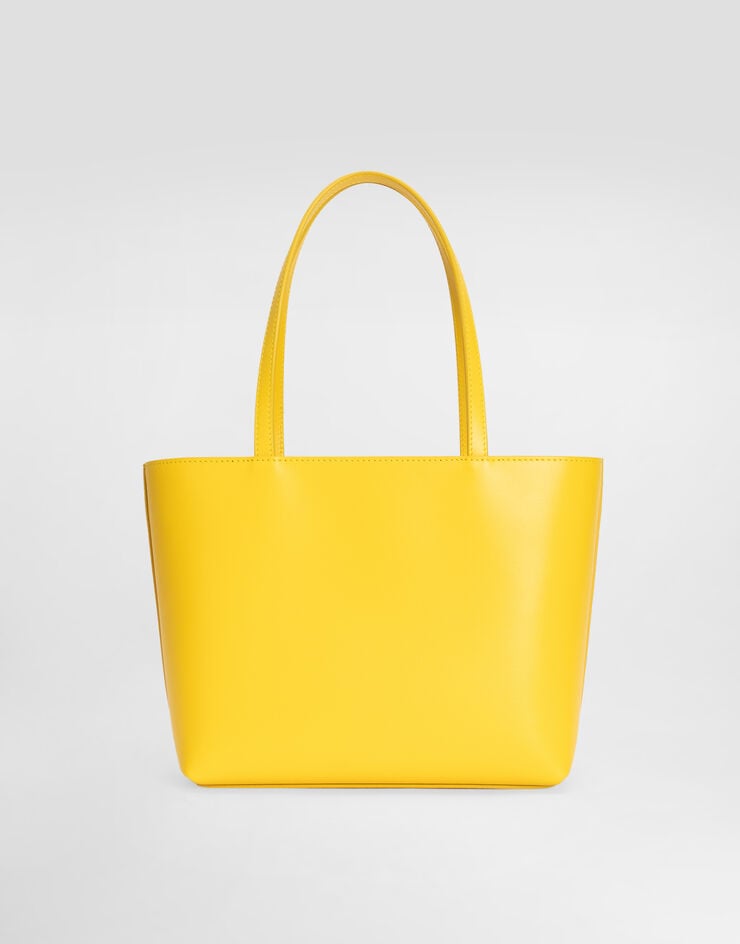 Dolce & Gabbana Bolso shopper DG Logo Bag pequeño en piel de becerro Amarillo BB7337AW576