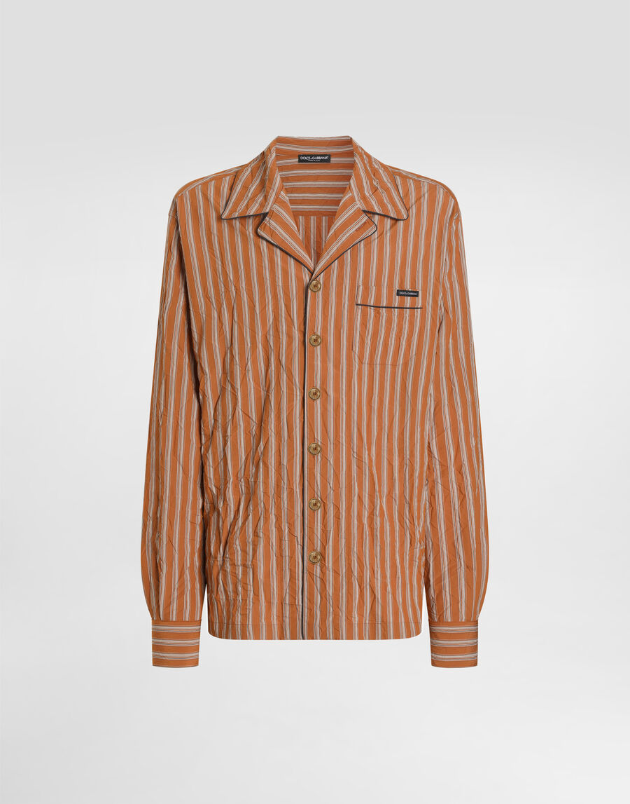 Crinkled striped vanity shirt